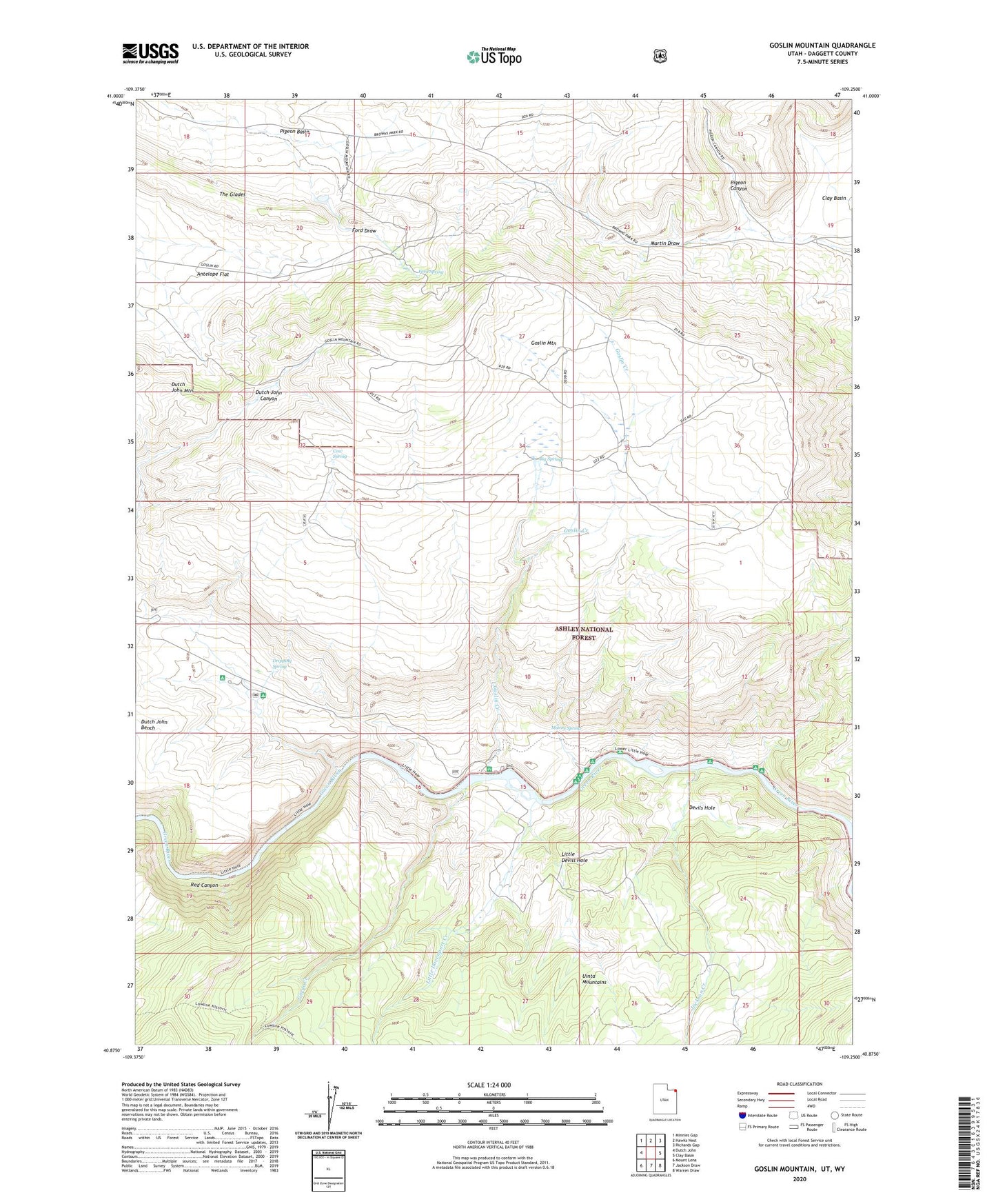 Goslin Mountain Utah US Topo Map Image