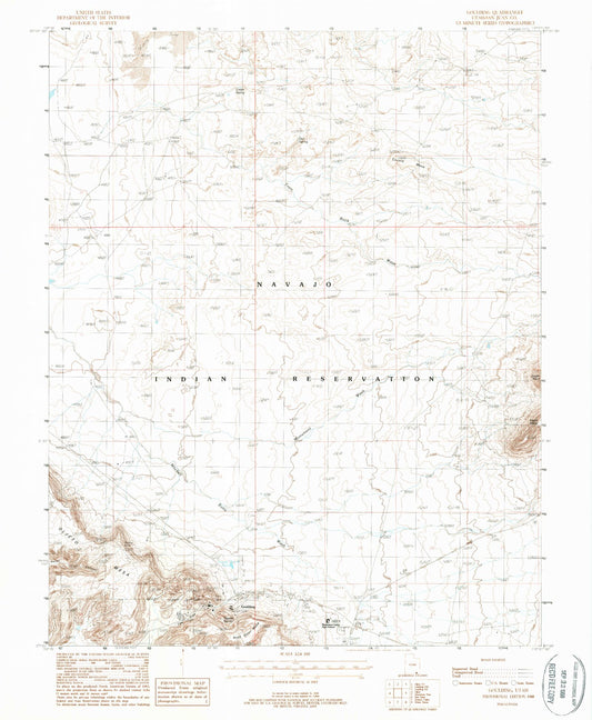 Classic USGS Goulding Utah 7.5'x7.5' Topo Map Image