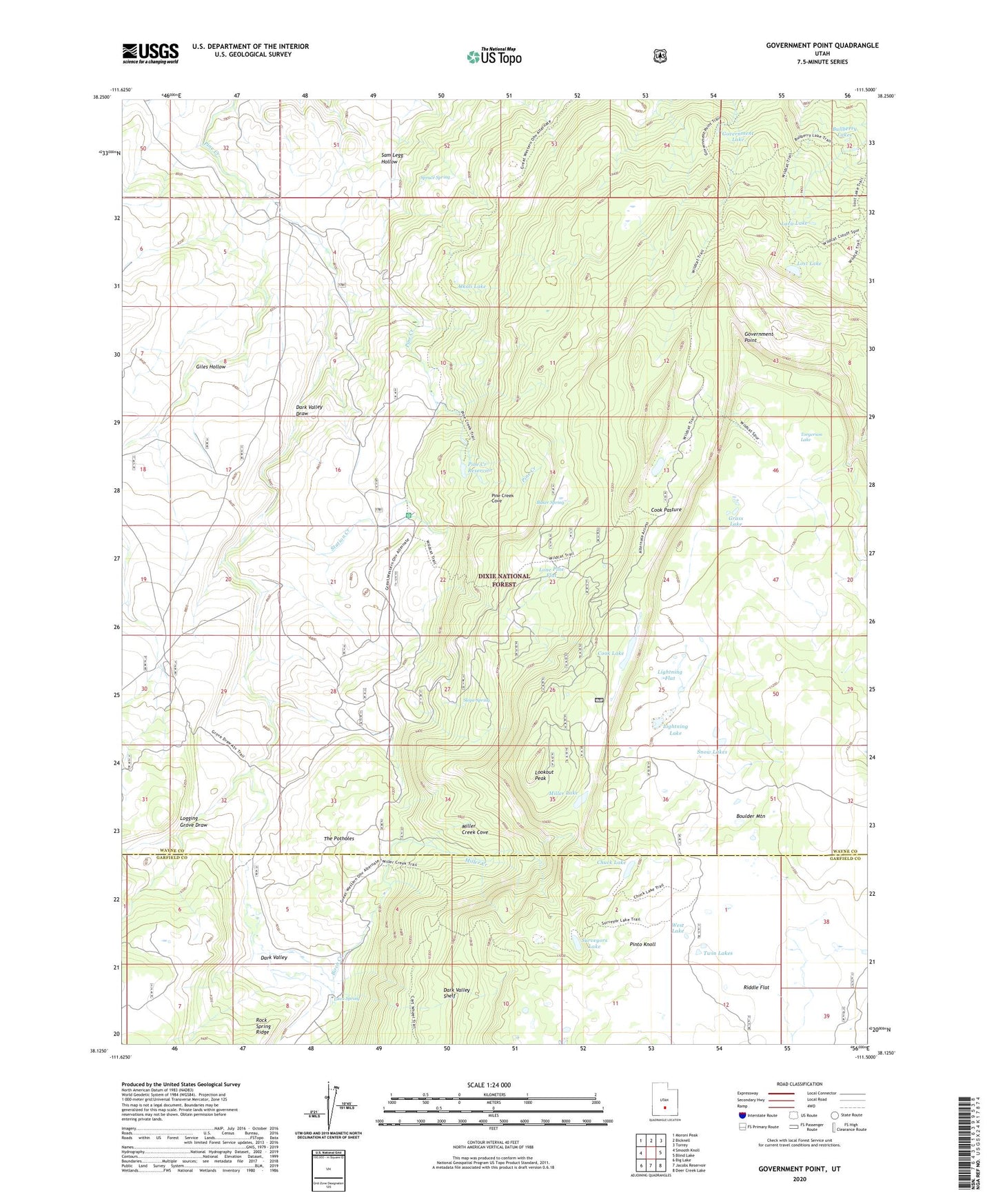 Government Point Utah US Topo Map Image
