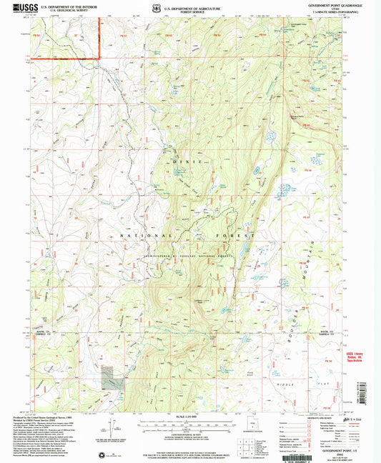 Classic USGS Government Point Utah 7.5'x7.5' Topo Map Image