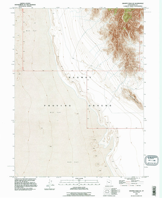 Classic USGS Granite Peak SE Utah 7.5'x7.5' Topo Map Image