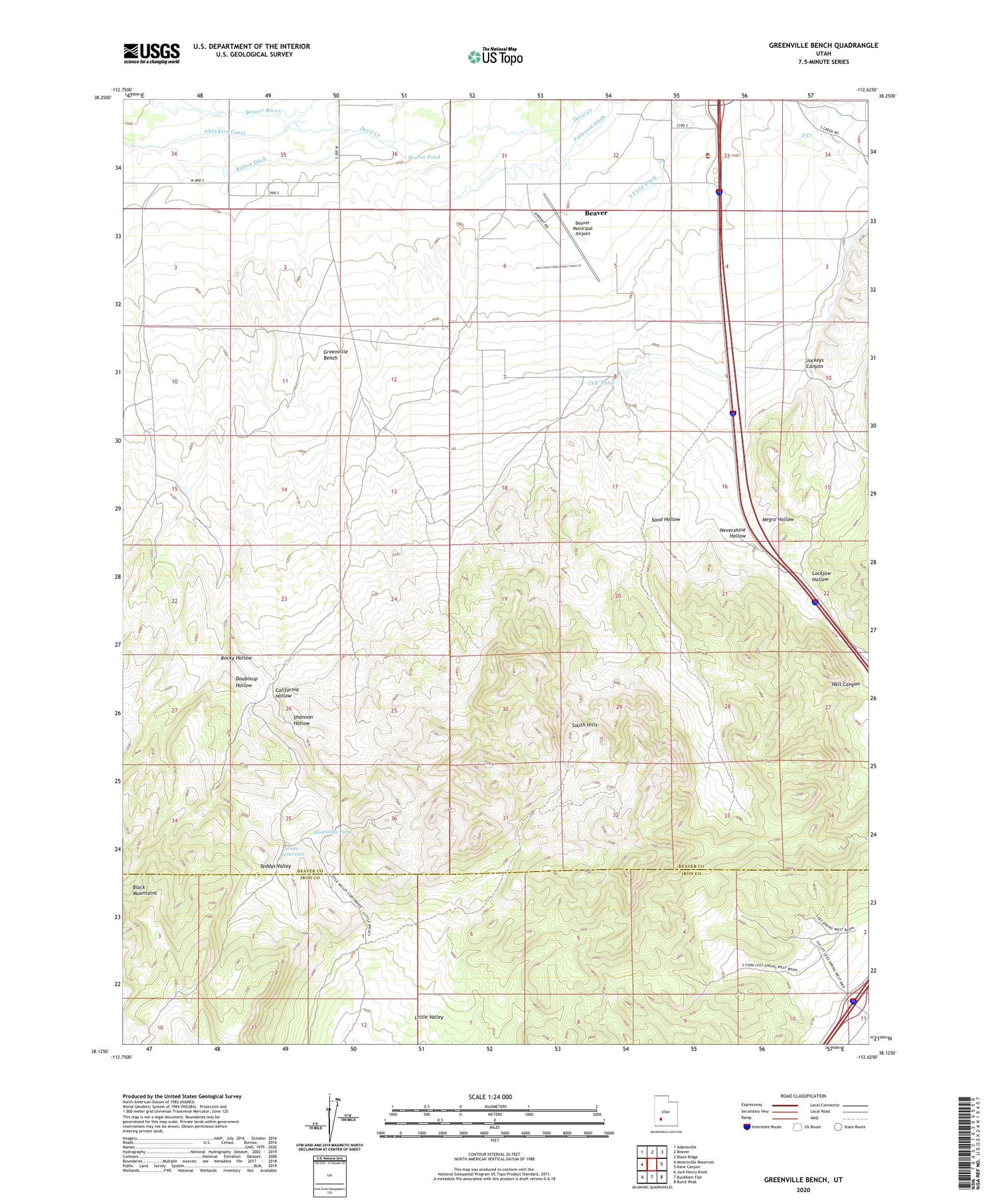 Greenville Bench Utah US Topo Map Image