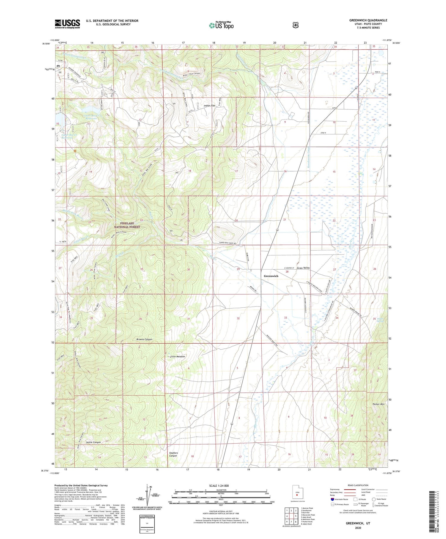 Greenwich Utah US Topo Map Image