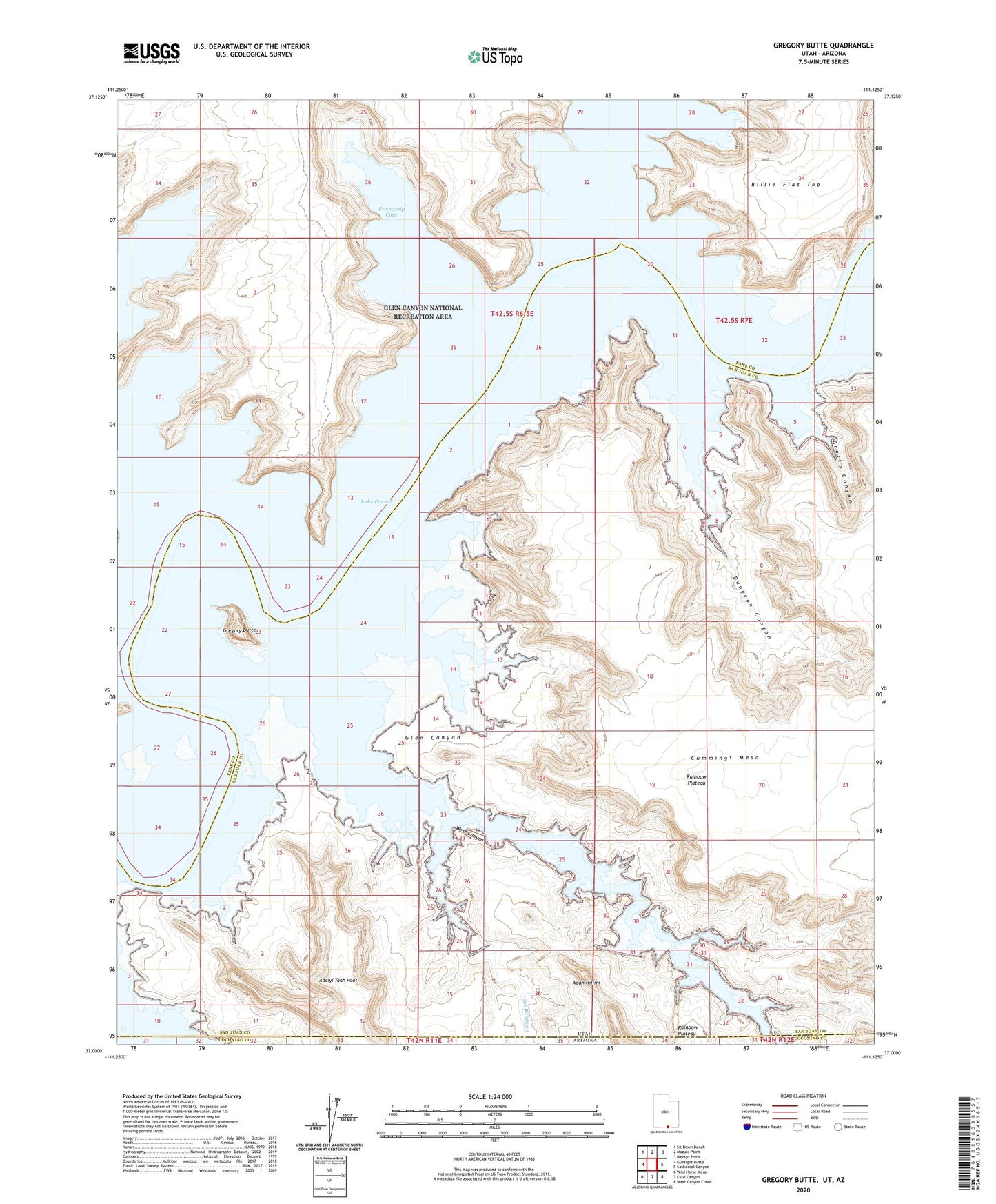 Gregory Butte Utah US Topo Map Image