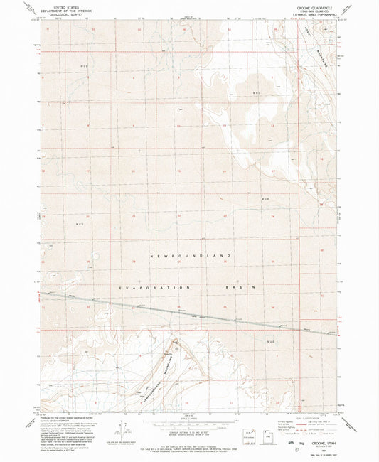 Classic USGS Groome Utah 7.5'x7.5' Topo Map Image