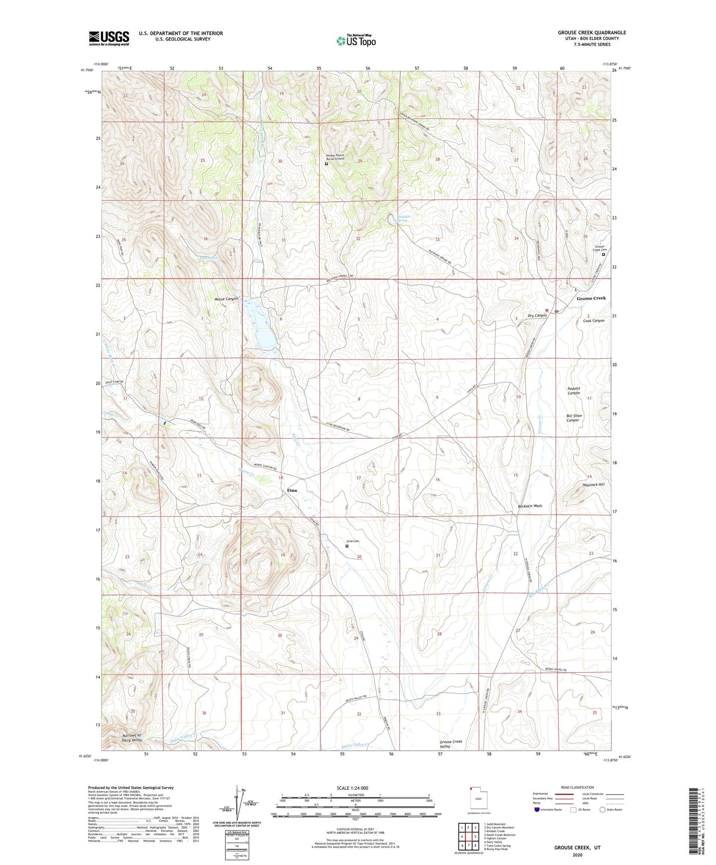 Grouse Creek Utah US Topo Map Image