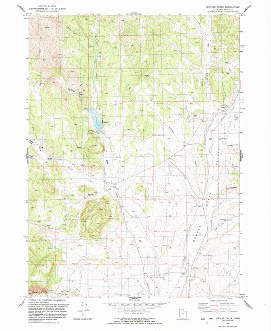 Classic USGS Grouse Creek Utah 7.5'x7.5' Topo Map Image