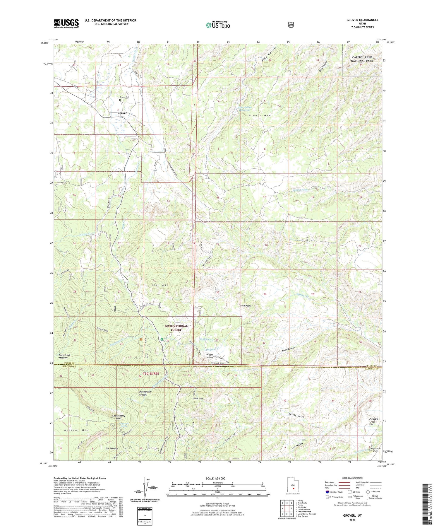 Grover Utah US Topo Map Image