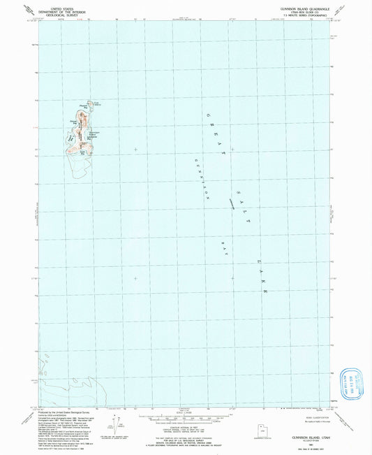 Classic USGS Gunnison Island Utah 7.5'x7.5' Topo Map Image