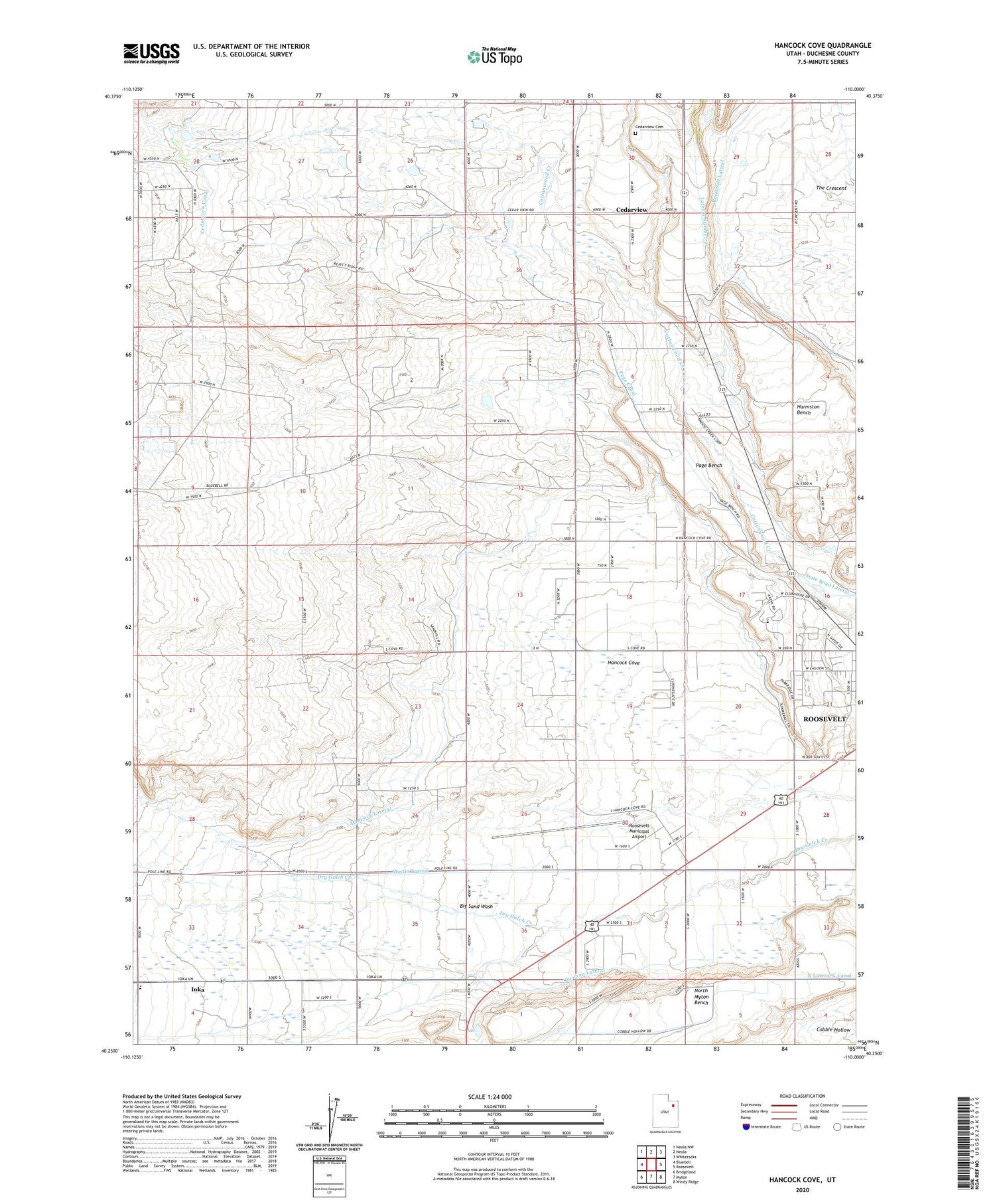 Hancock Cove Utah US Topo Map Image