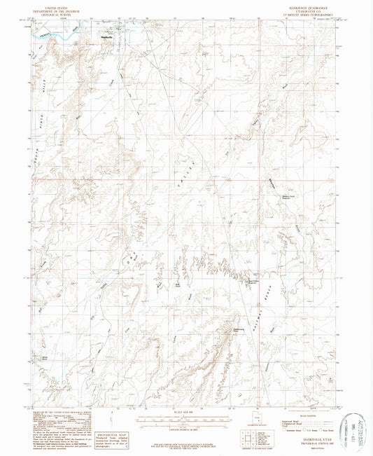 Classic USGS Hanksville Utah 7.5'x7.5' Topo Map Image