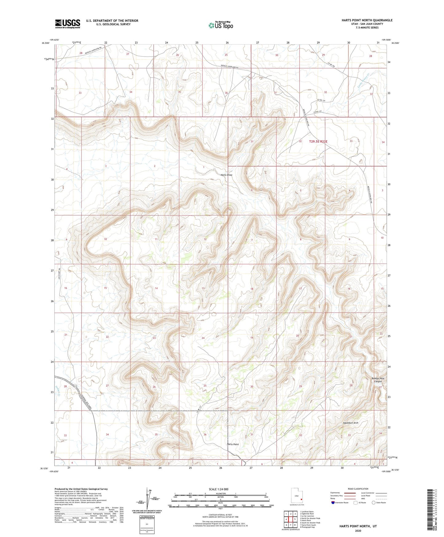 Harts Point North Utah US Topo Map Image