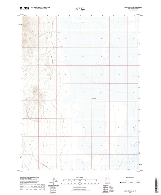Hastings Pass NE Utah US Topo Map Image