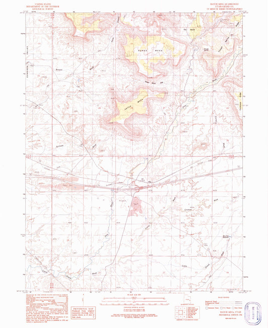 Classic USGS Hatch Mesa Utah 7.5'x7.5' Topo Map Image