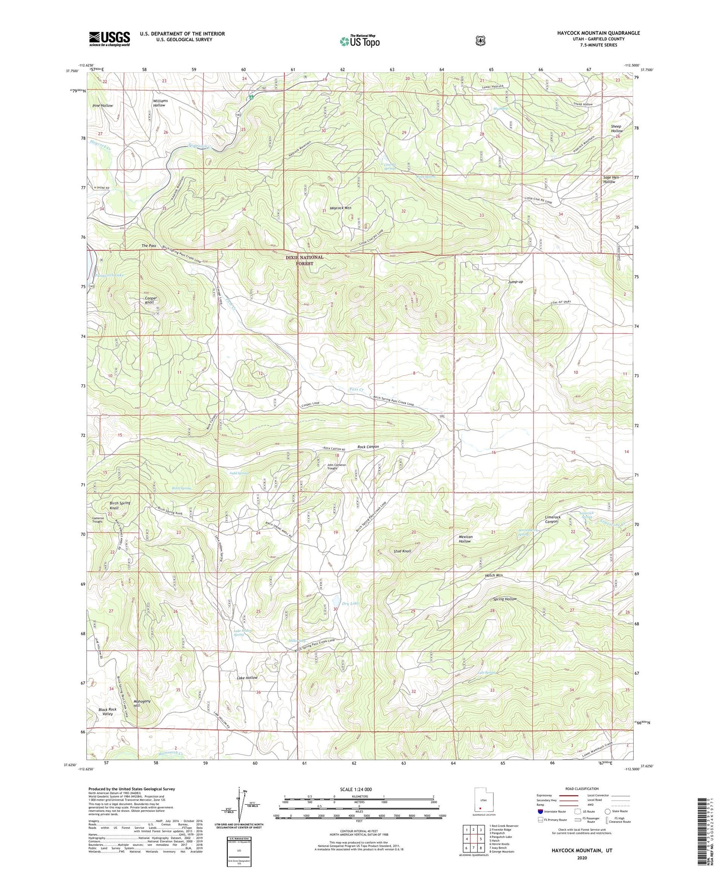 Haycock Mountain Utah US Topo Map Image