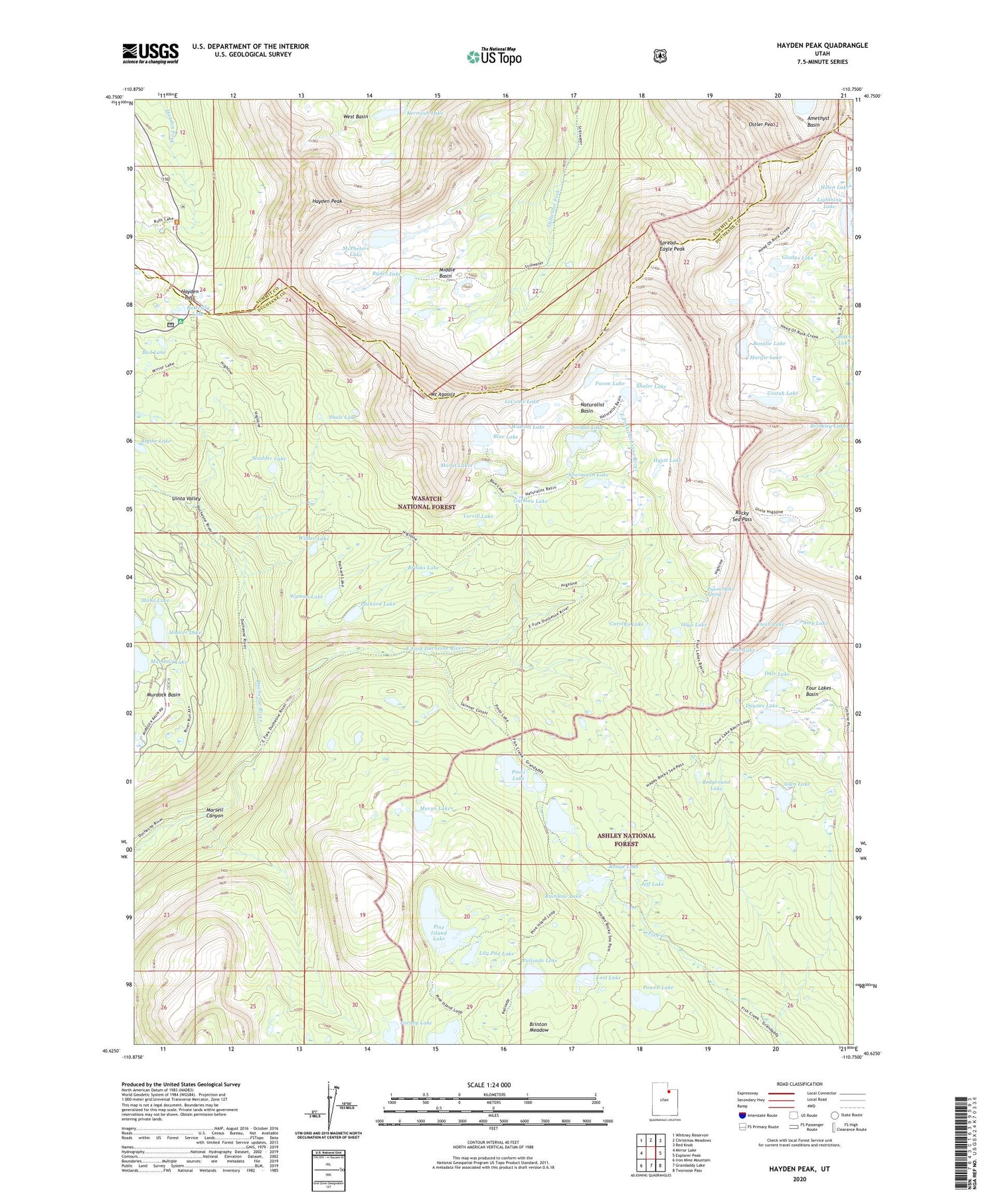 Hayden Peak Utah US Topo Map Image