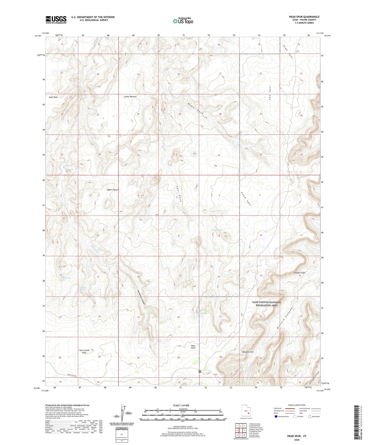 Head Spur Utah US Topo Map Image
