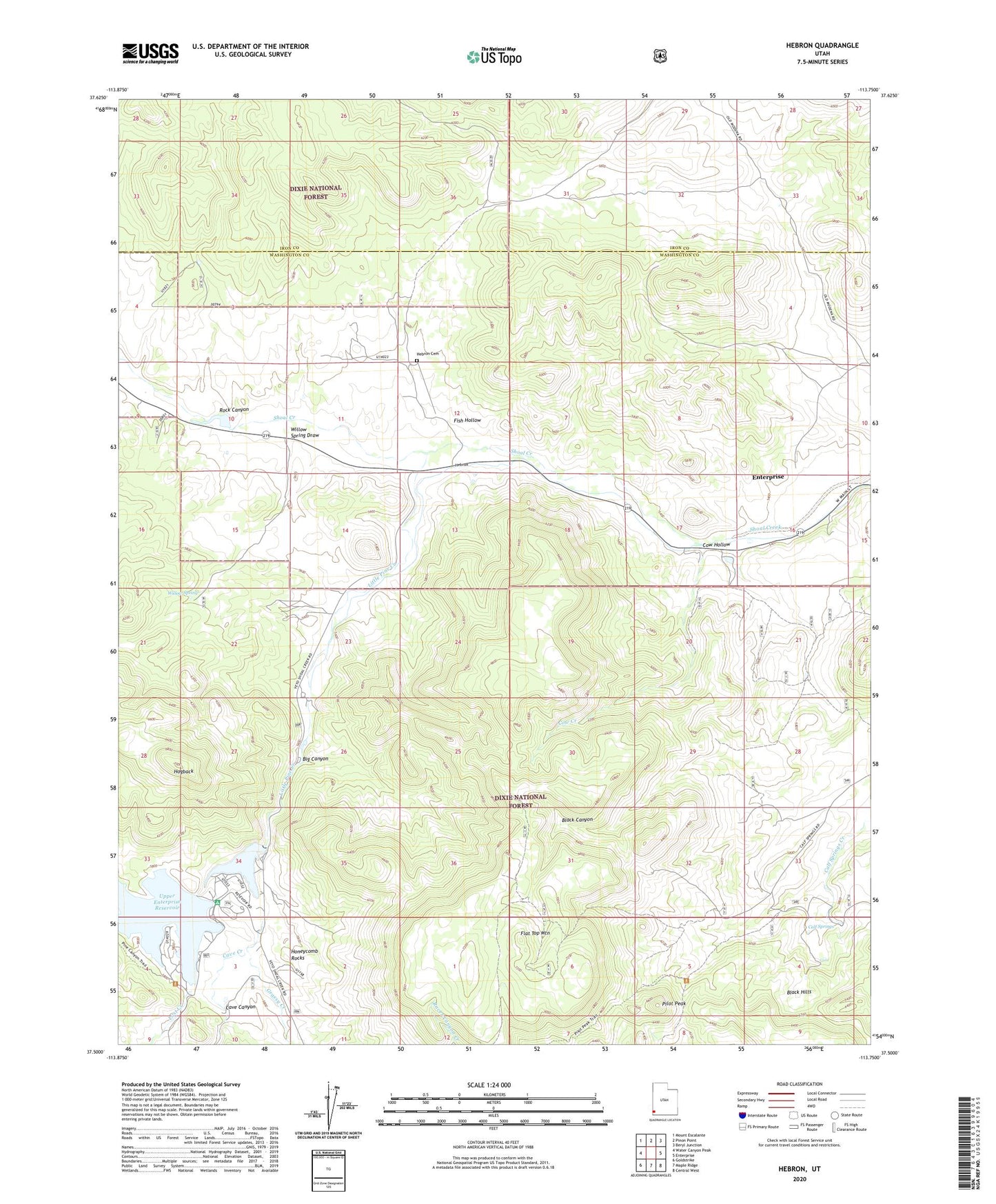 Hebron Utah US Topo Map Image