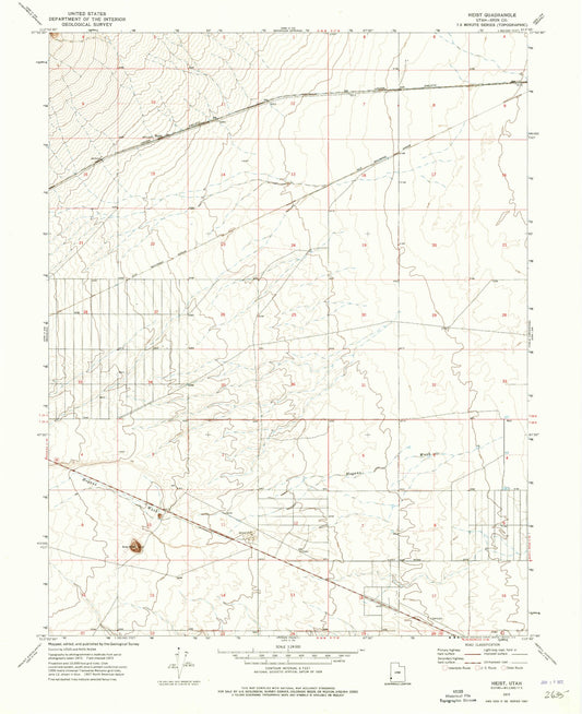 Classic USGS Heist Utah 7.5'x7.5' Topo Map Image