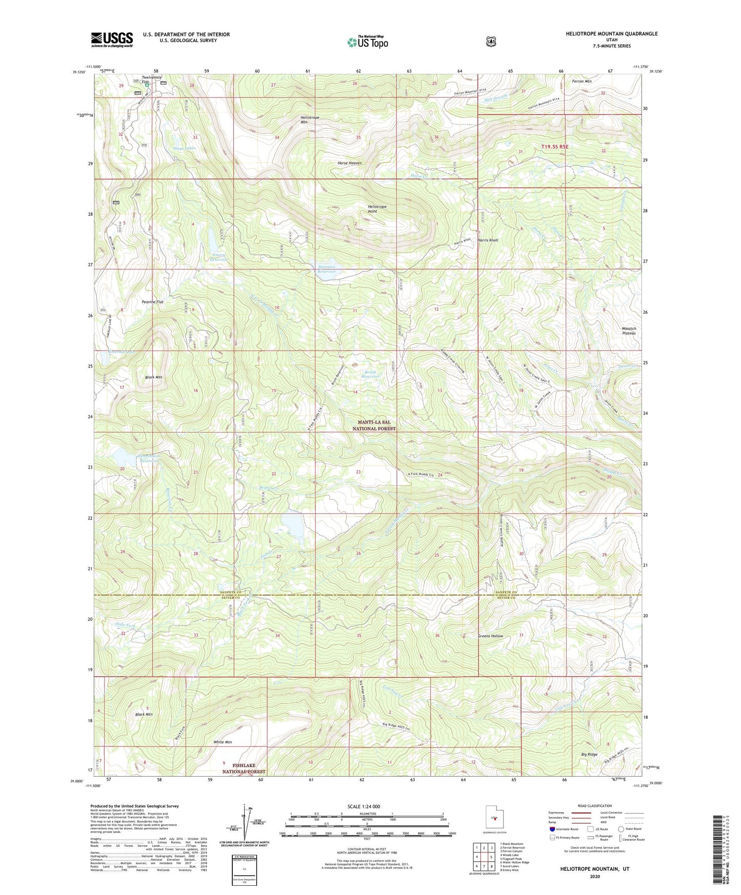 Heliotrope Mountain Utah US Topo Map Image