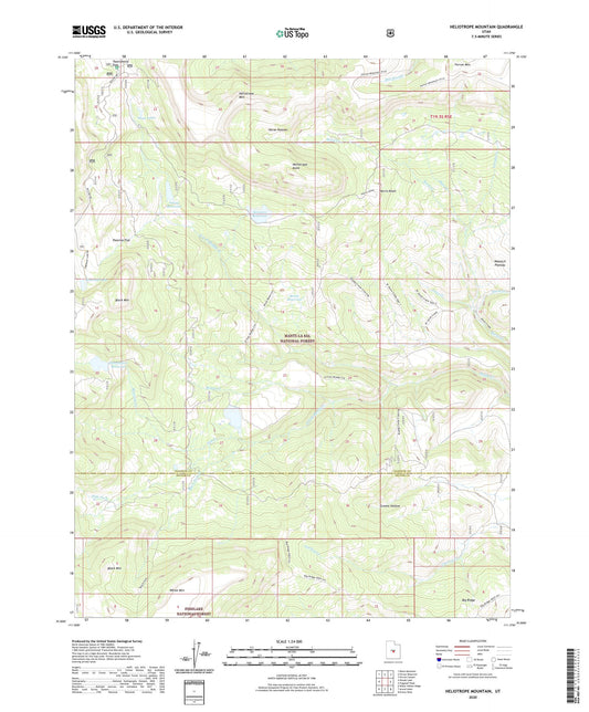 Heliotrope Mountain Utah US Topo Map Image
