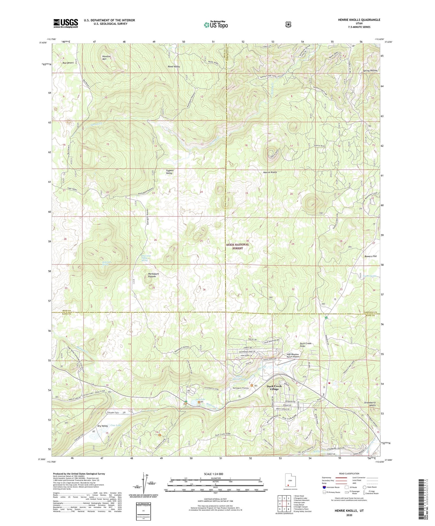Henrie Knolls Utah US Topo Map Image