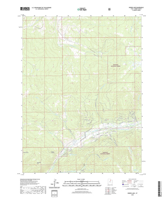 Hidden Lake Utah US Topo Map Image