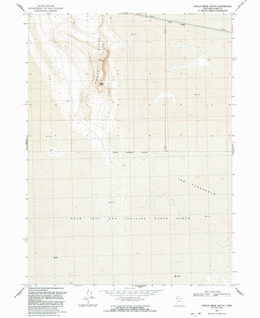 Classic USGS Hogup Ridge South Utah 7.5'x7.5' Topo Map Image