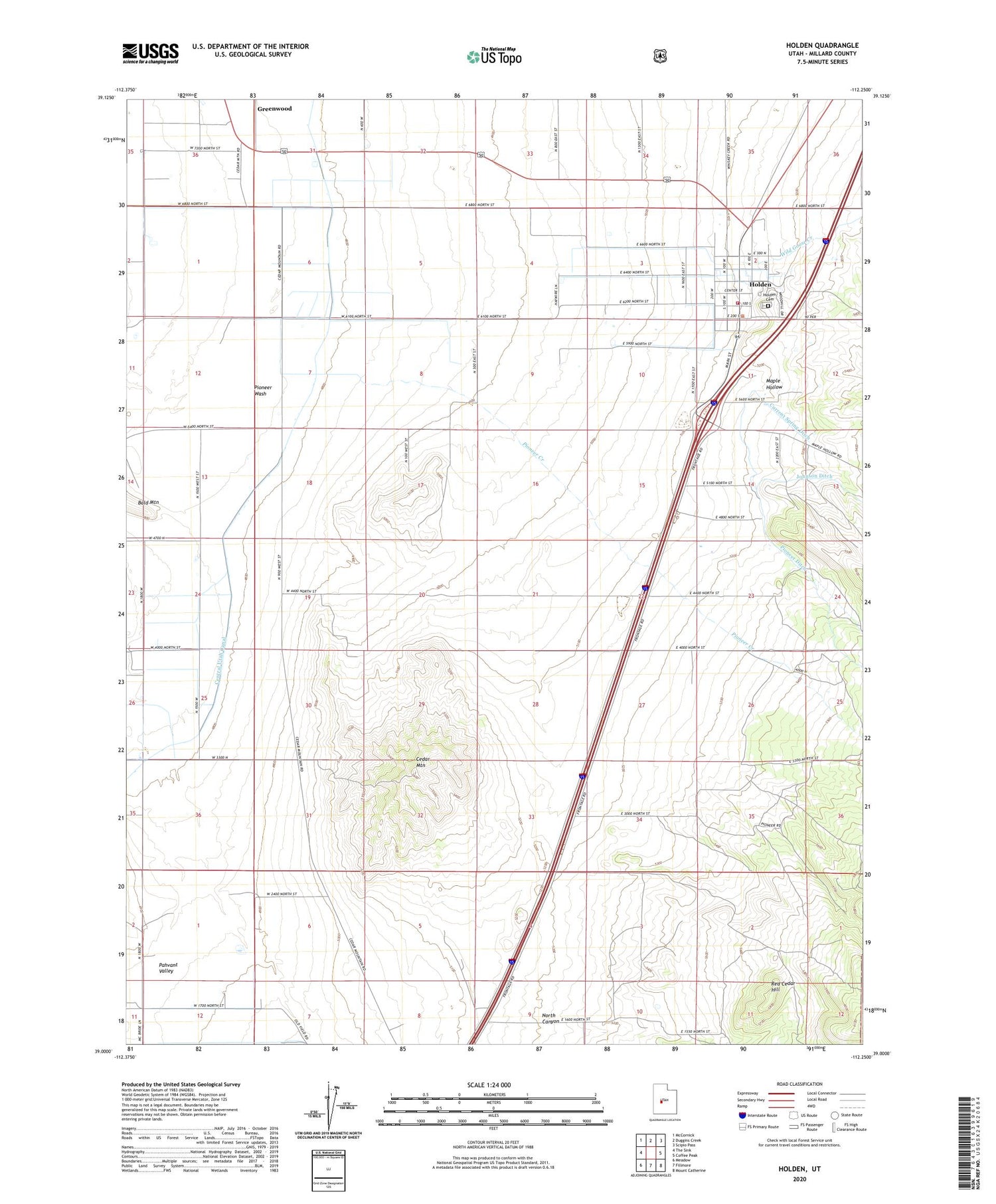 Holden Utah US Topo Map Image