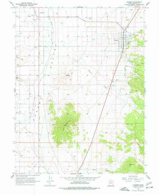 Classic USGS Holden Utah 7.5'x7.5' Topo Map Image