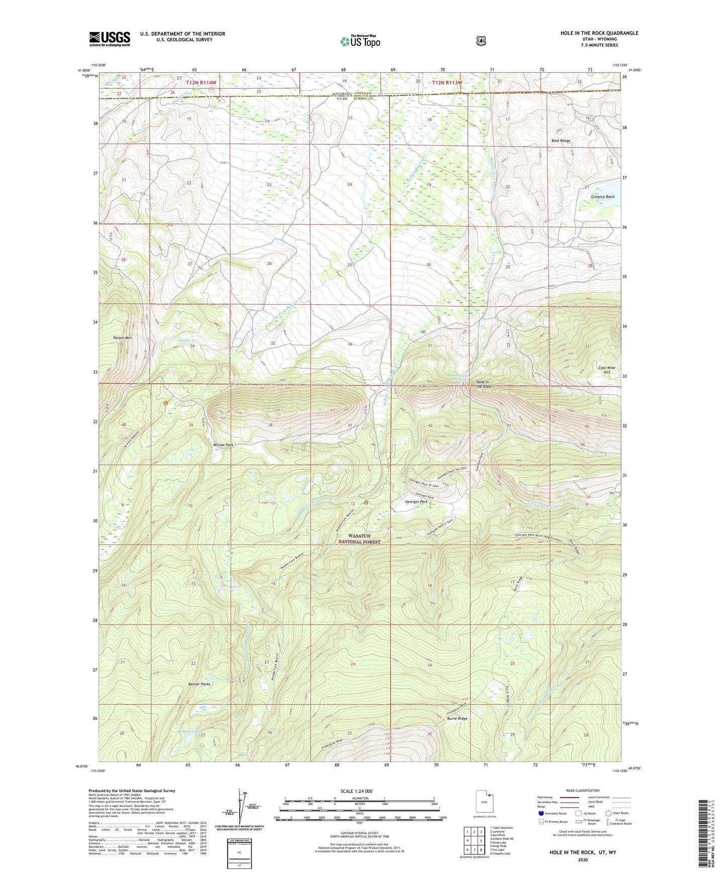 Hole In The Rock Utah US Topo Map Image