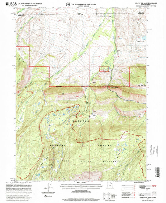 Classic USGS Hole In The Rock Utah 7.5'x7.5' Topo Map Image