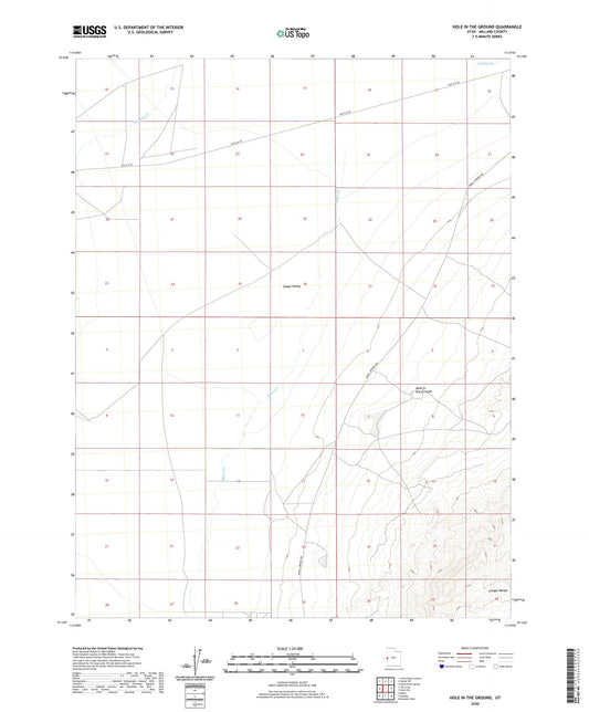 Hole in the Ground Utah US Topo Map Image