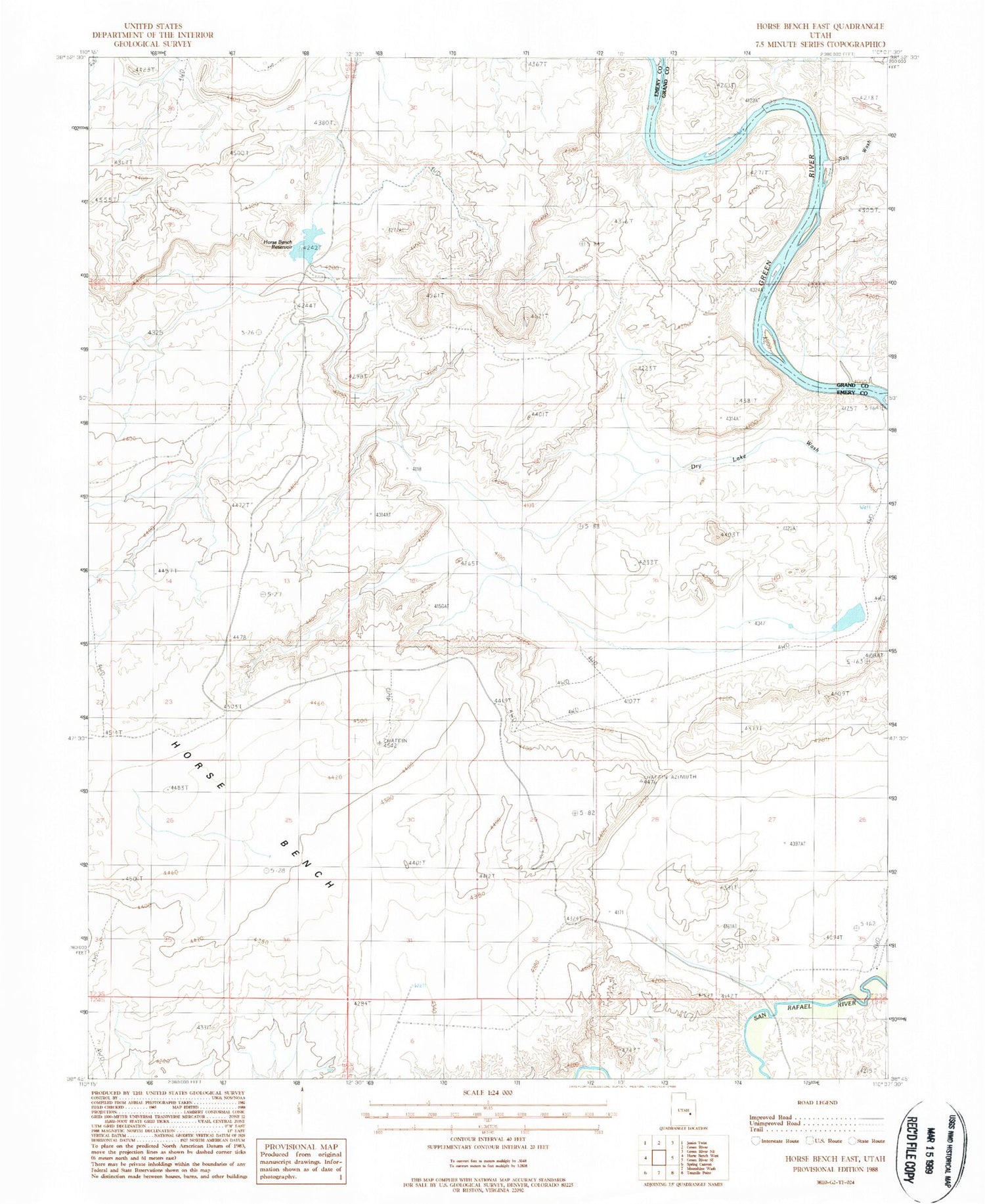 Classic USGS Horse Bench East Utah 7.5'x7.5' Topo Map Image