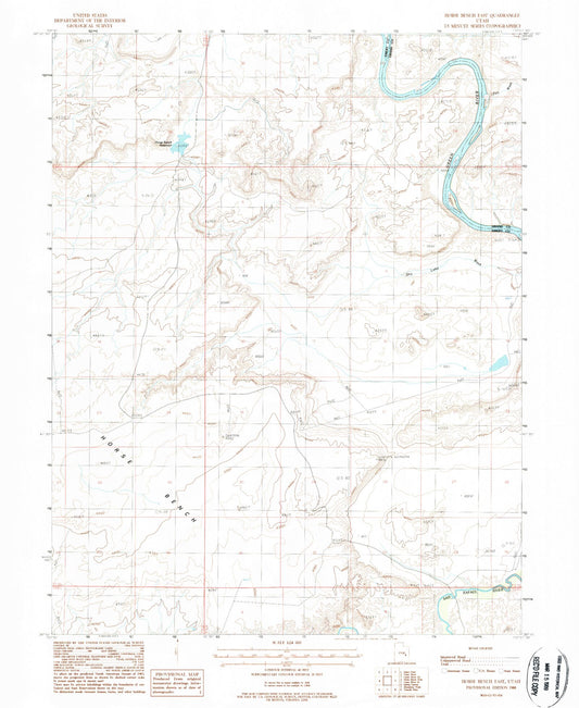 Classic USGS Horse Bench East Utah 7.5'x7.5' Topo Map Image