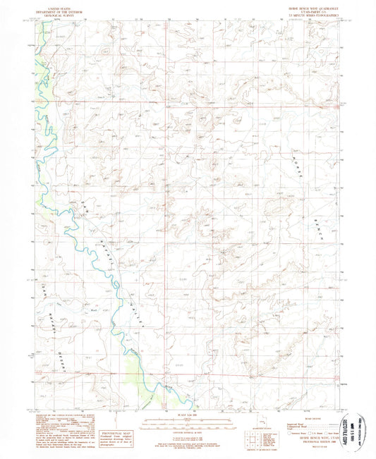Classic USGS Horse Bench West Utah 7.5'x7.5' Topo Map Image