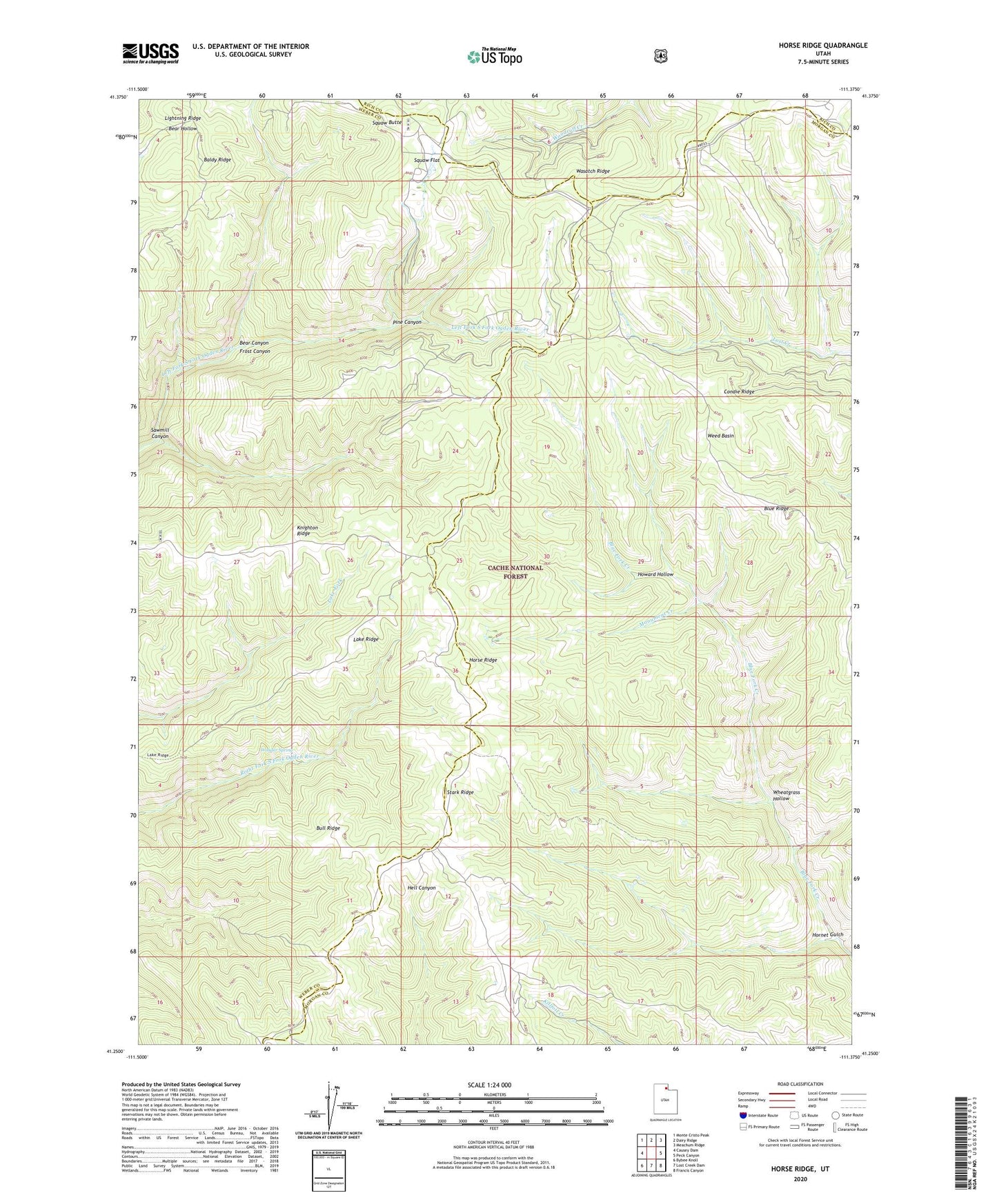 Horse Ridge Utah US Topo Map Image