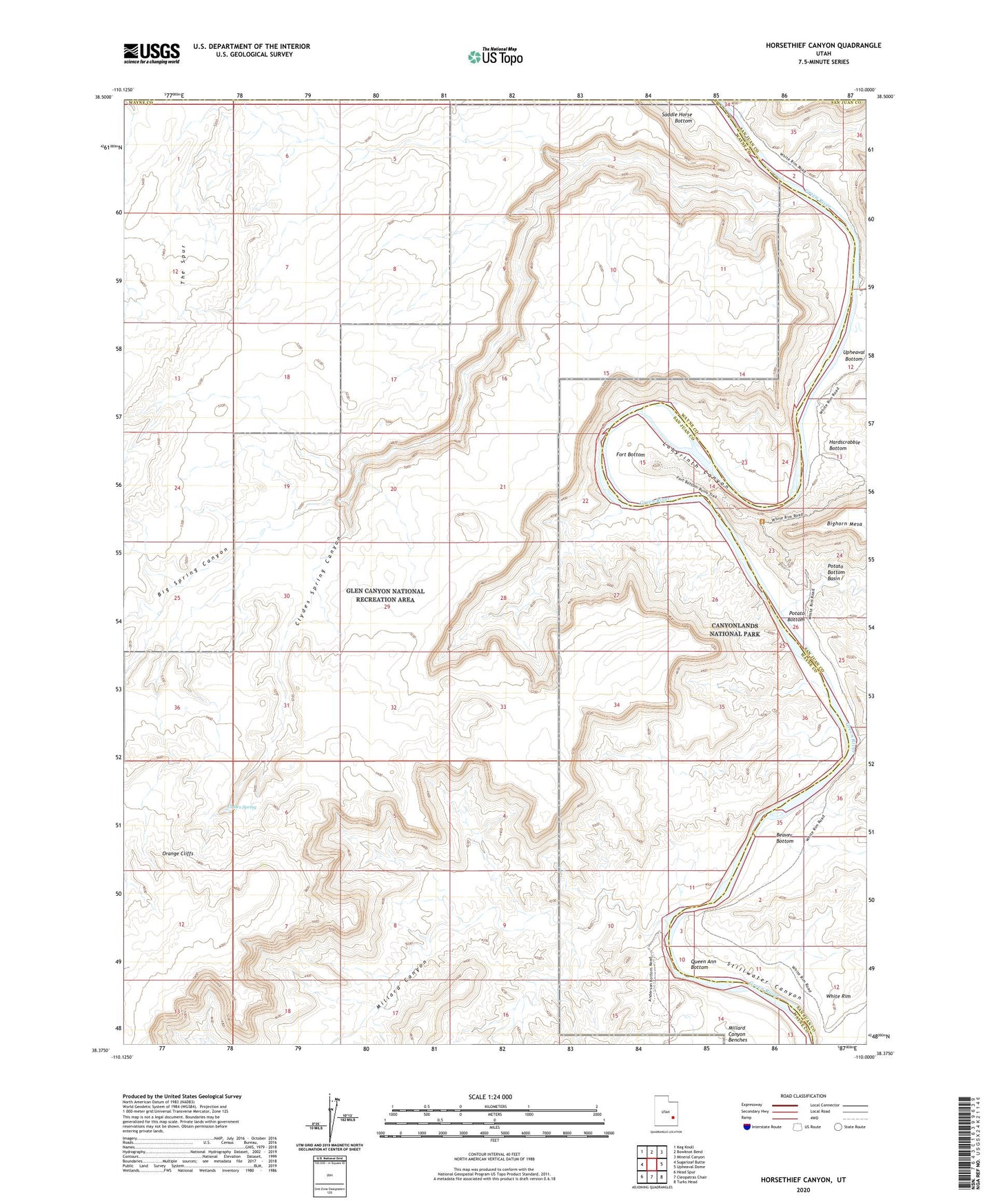 Horsethief Canyon Utah US Topo Map Image