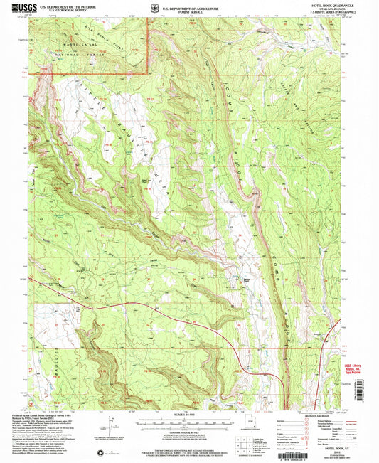 Classic USGS Hotel Rock Utah 7.5'x7.5' Topo Map Image
