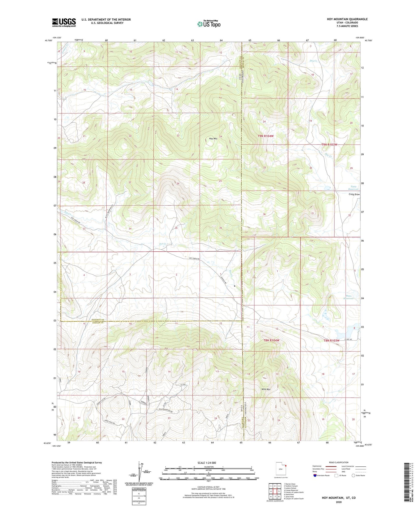 Hoy Mountain Utah US Topo Map Image