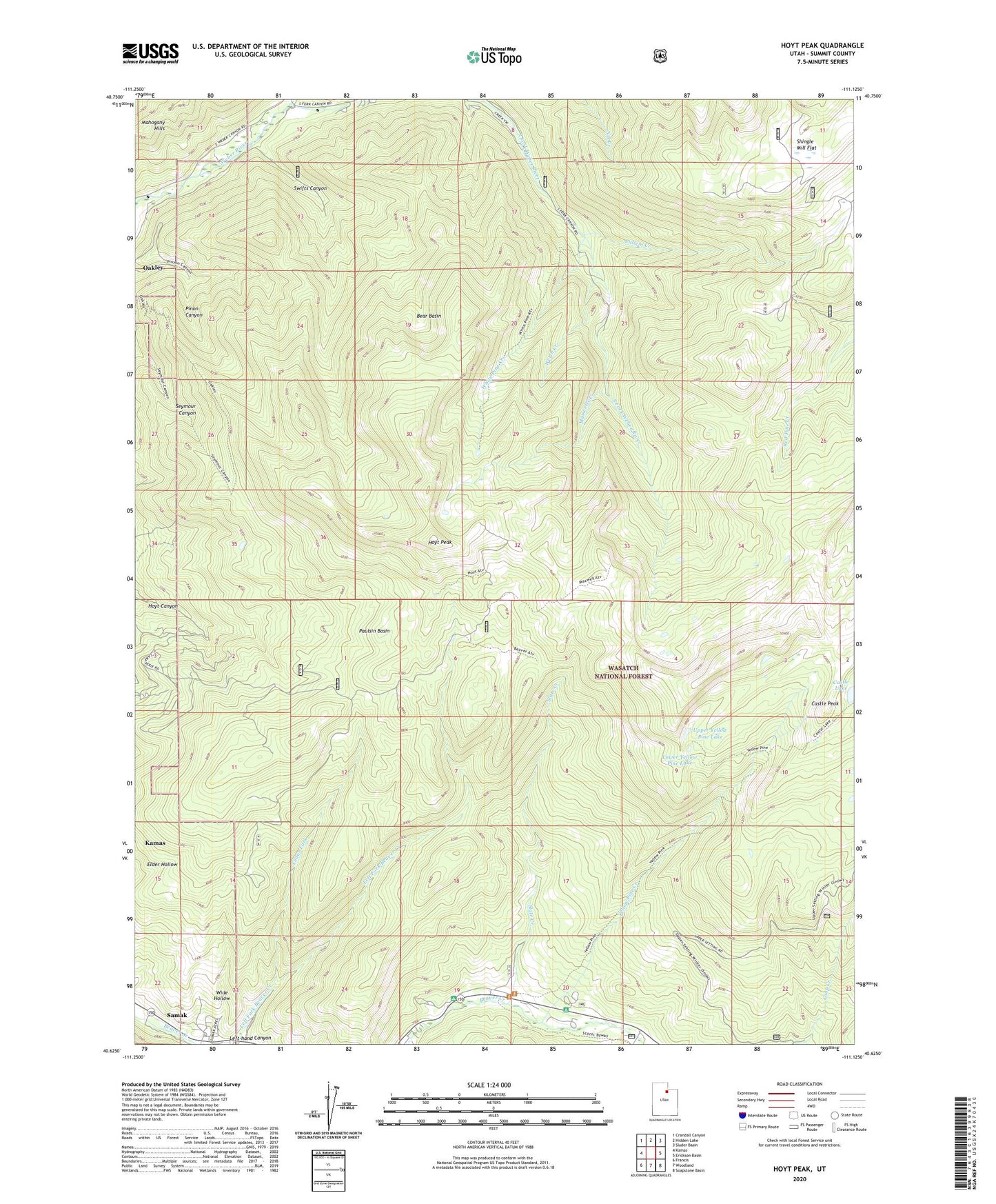 Hoyt Peak Utah US Topo Map Image