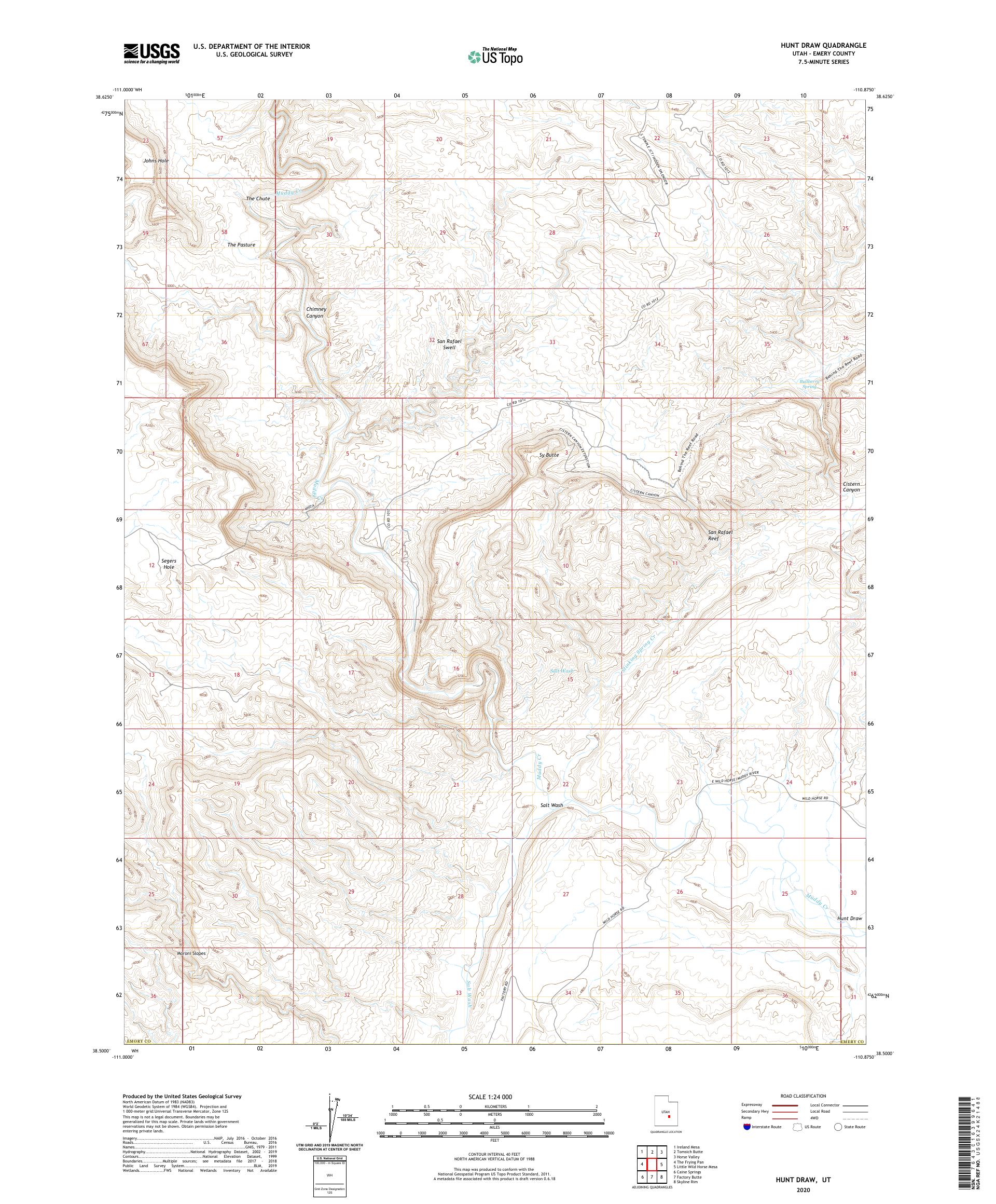 Hunt Draw Utah US Topo Map MyTopo Map Store