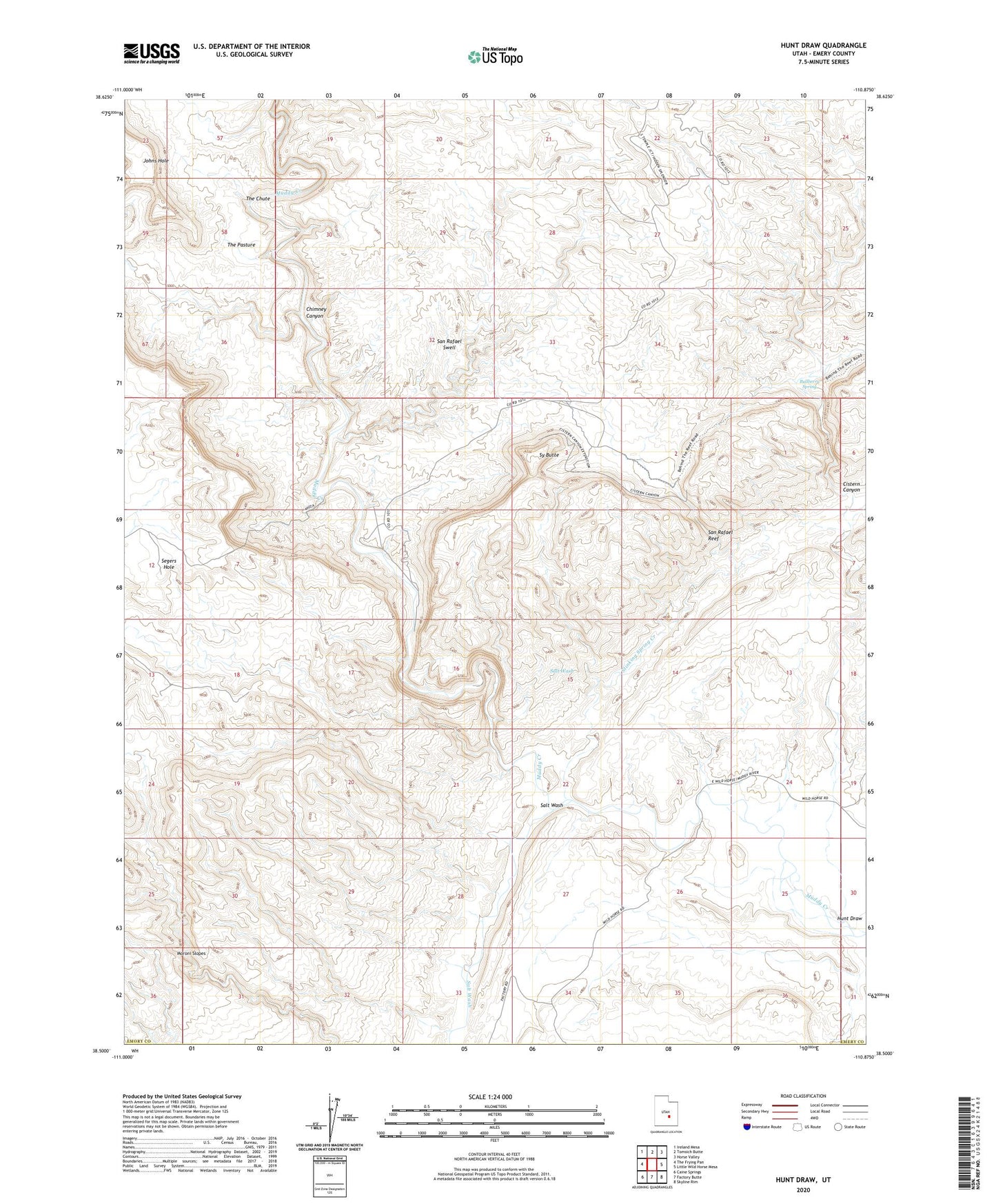Hunt Draw Utah US Topo Map Image
