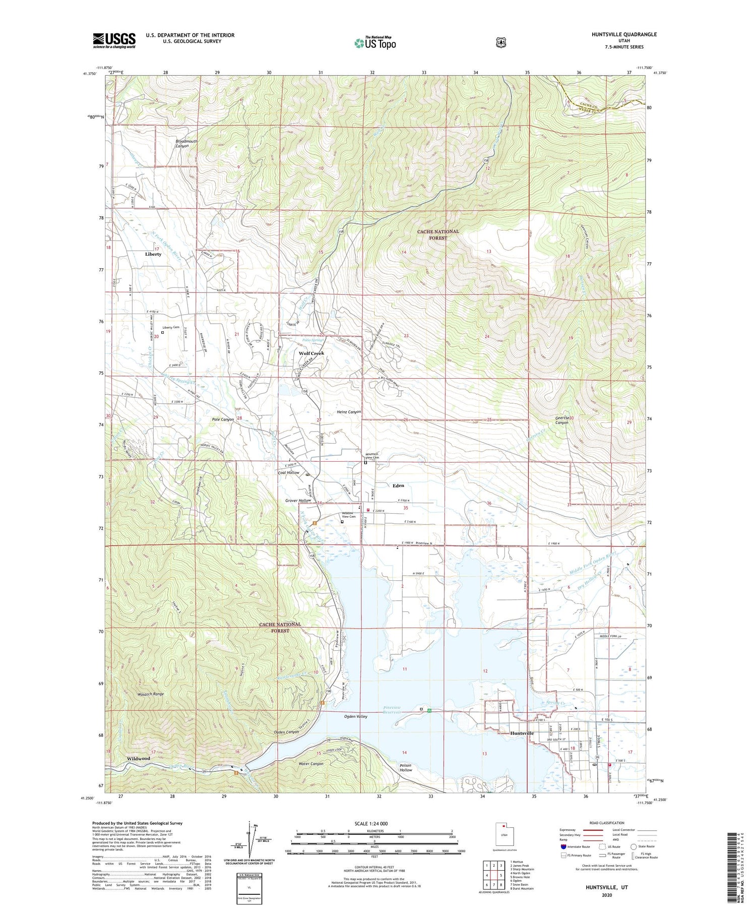 Huntsville Utah US Topo Map Image