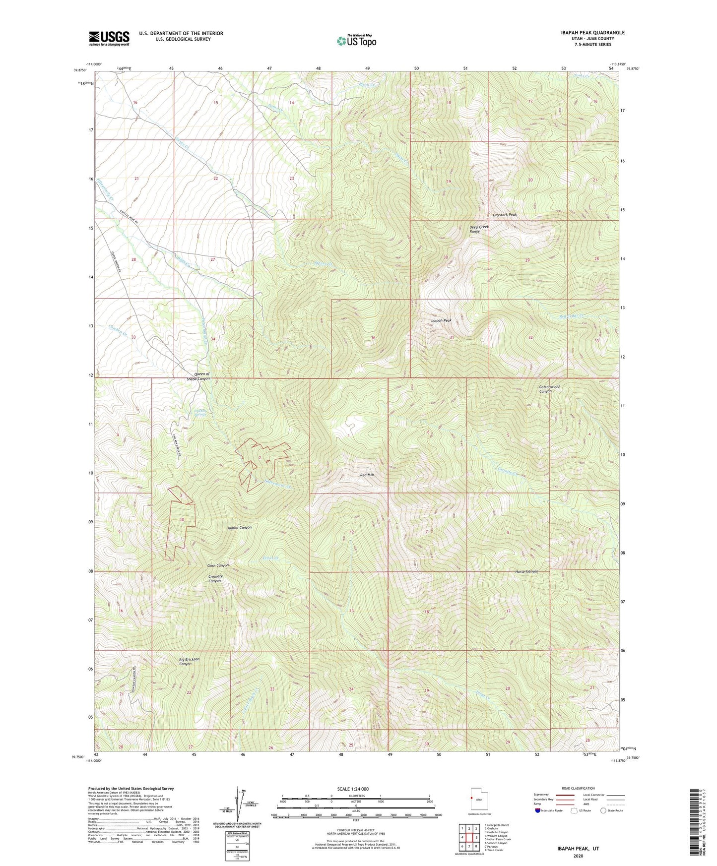 Ibapah Peak Utah US Topo Map Image