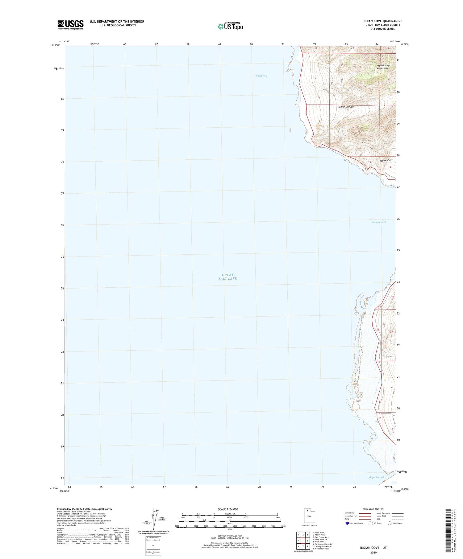 Indian Cove Utah US Topo Map Image