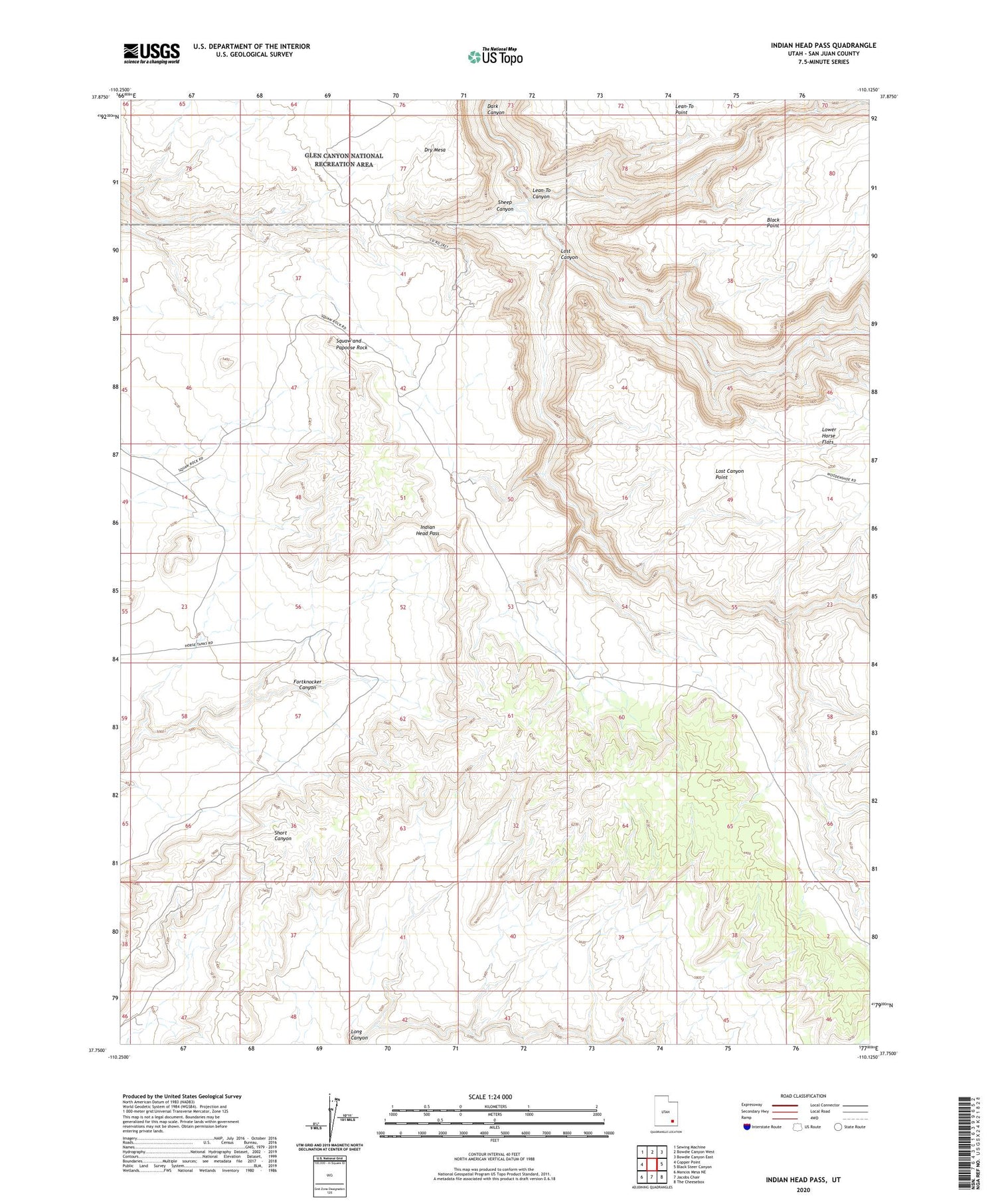 Indian Head Pass Utah US Topo Map Image