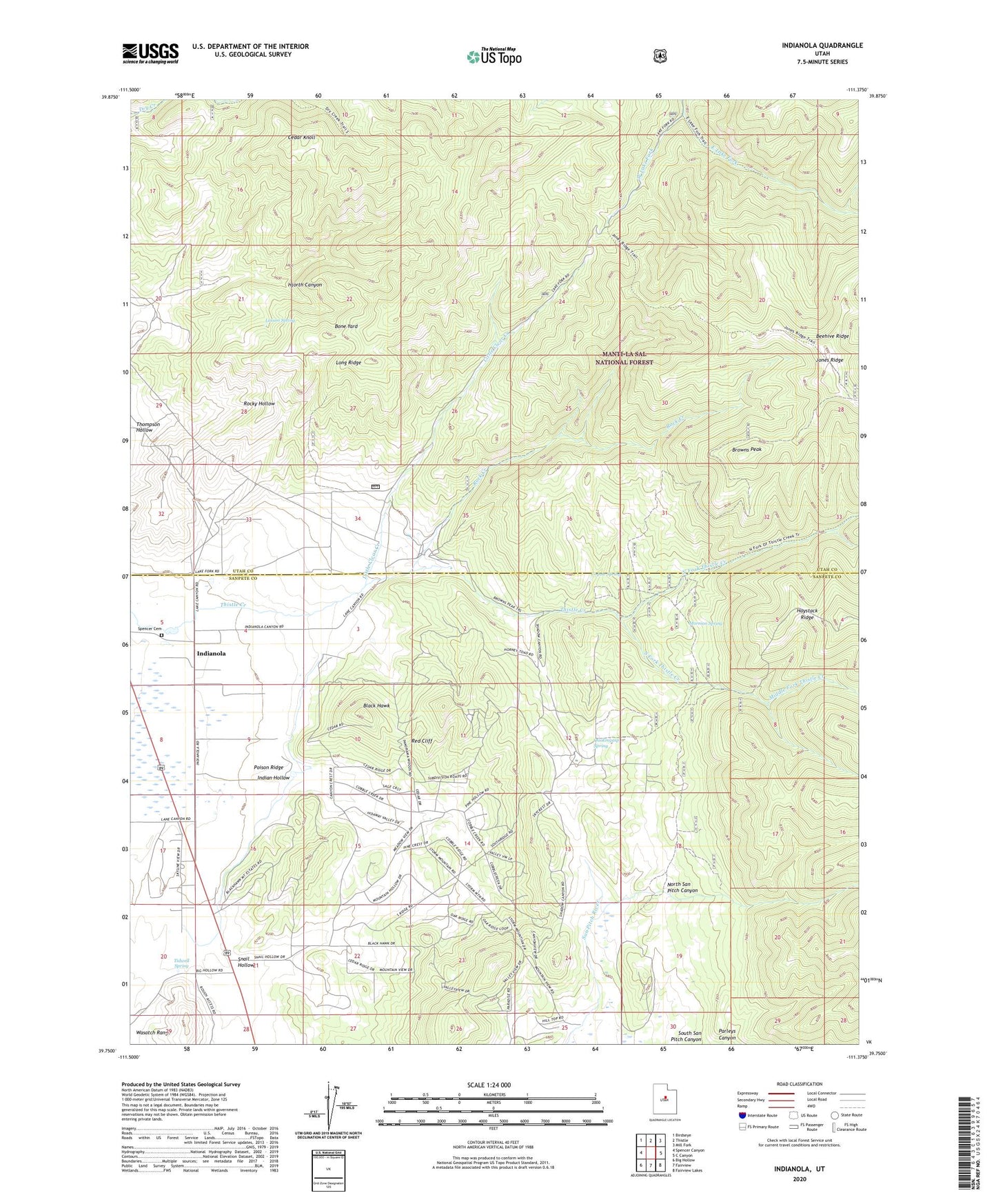 Indianola Utah US Topo Map Image