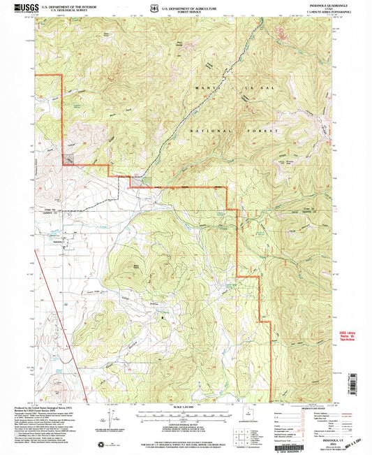 Classic USGS Indianola Utah 7.5'x7.5' Topo Map Image