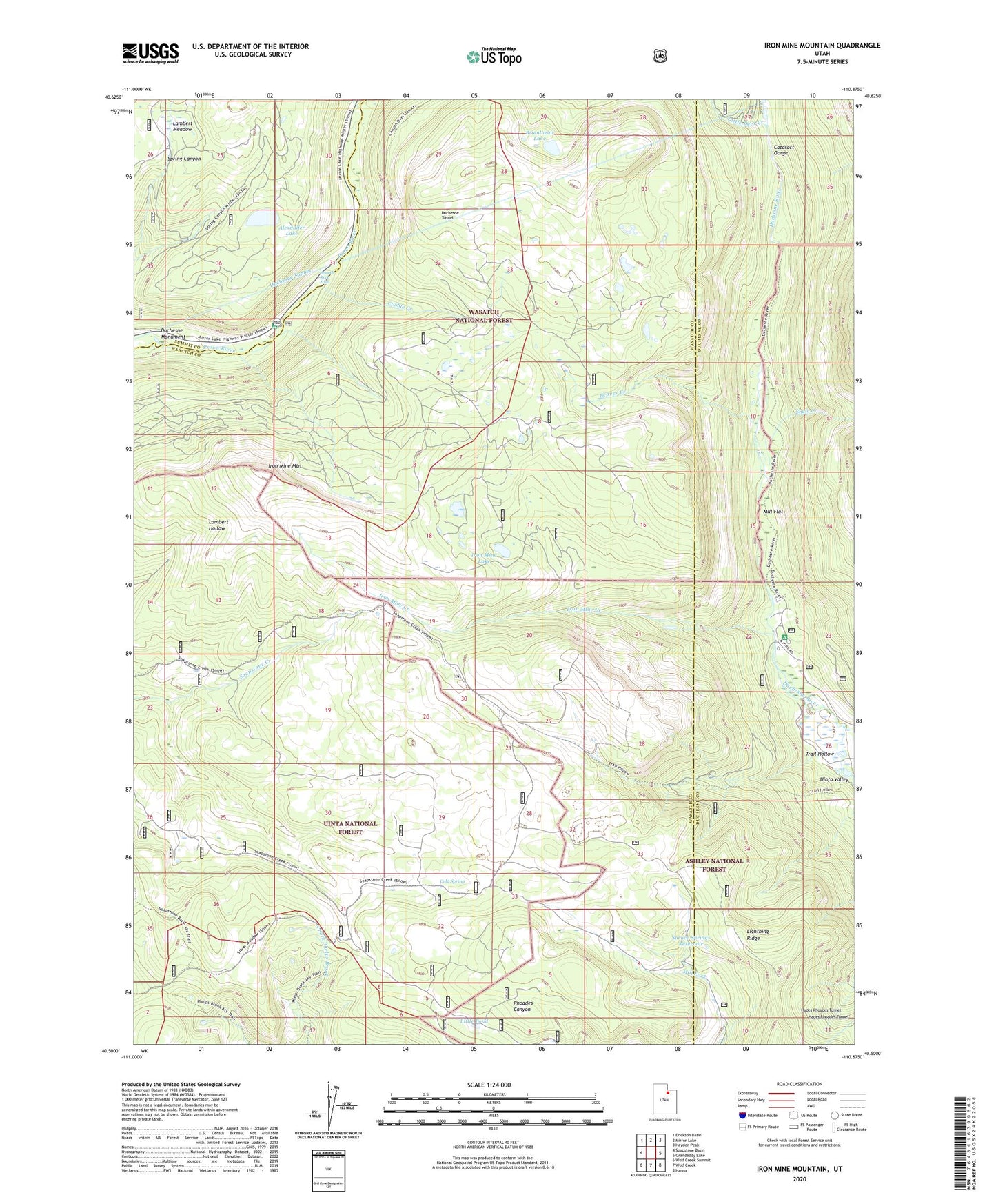 Iron Mine Mountain Utah US Topo Map Image